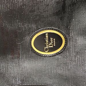 Christian Dior black vinyl weekender bag tote